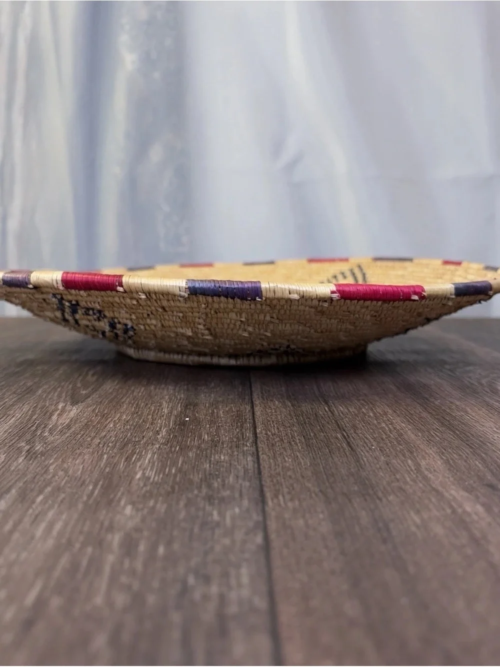 Tribal Southwest Native American Hand Woven Coil Harvest Basket Bowl 13